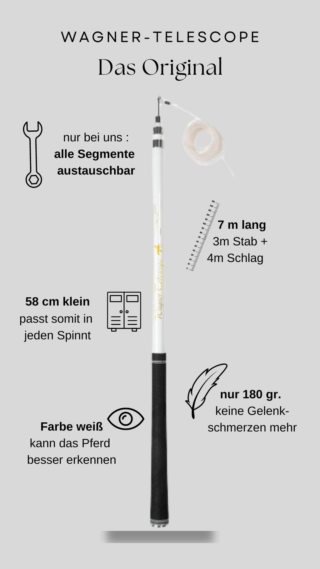 WAGNER-Telescope Longierpeitsche das Original