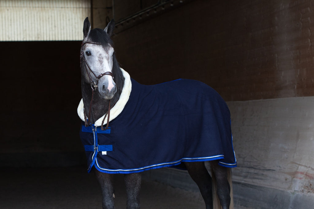 Fleece Abschwitzdecke Blau-Royalblau