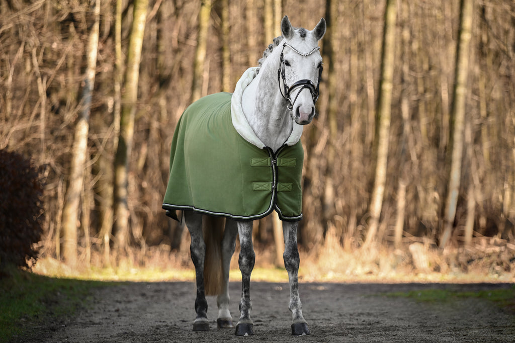 Fleece Abschwitzdecke Olive